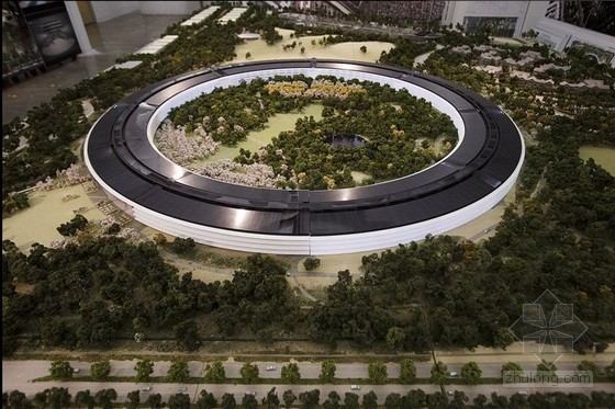 庭院天然气设计图视频资料下载-苹果公司公开新总部沙盘 如宇宙飞船