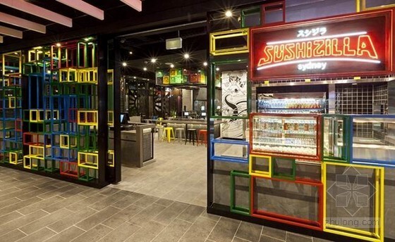创意餐厅空间设计资料下载-澳大利亚悉尼Sushizilla餐厅装修设计 充满创意
