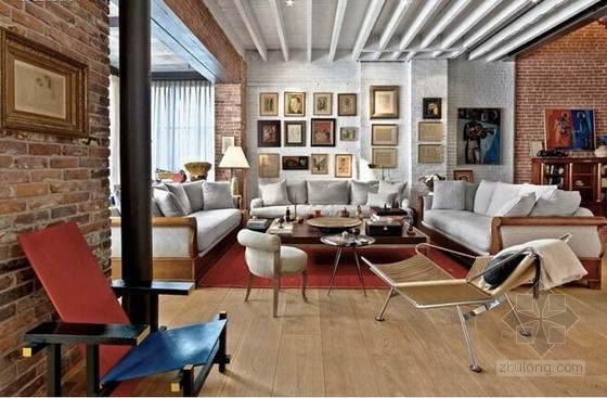 美式装修loft资料下载-曼哈顿工业风LOFT公寓设计 轻松随意混搭