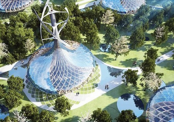 城市立体农场竞赛作品资料下载-Vincent Callebaut公布未来风格的中国 “风味果园”农场城市