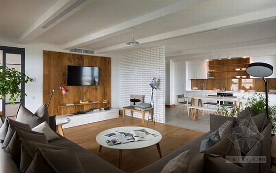 现代简约单身公寓设计分析资料下载-乌克兰主题单身公寓设计 简单自然的氛围