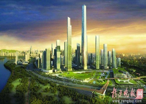 100米高商业综合体资料下载-600米高！河西将建南京第一高楼