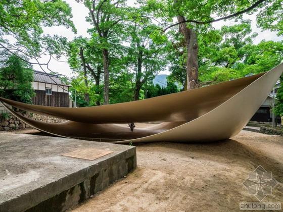 帐篷小建筑资料下载-日本趣味体验空间“变形的帐篷” fukita pavilion