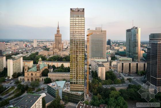 波兰住宅楼资料下载-JAHN设计的波兰华沙160米住宅楼