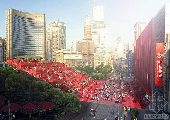 露天广场舞台资料下载-上海世纪广场惊艳出彩的“红毯”设计