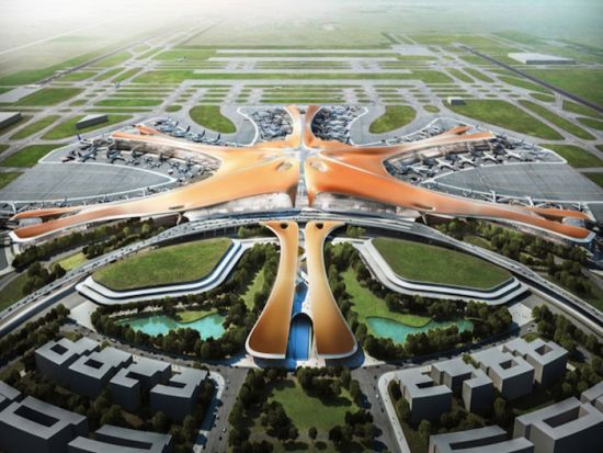 北京大兴新机场设计方案公布 扎哈·哈迪德领衔-新机场效果图