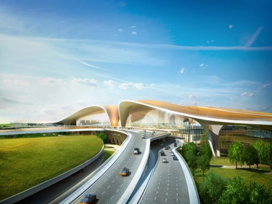 200m运动场设计图资料下载-北京官方辟谣：网传新机场设计图并非最终方案