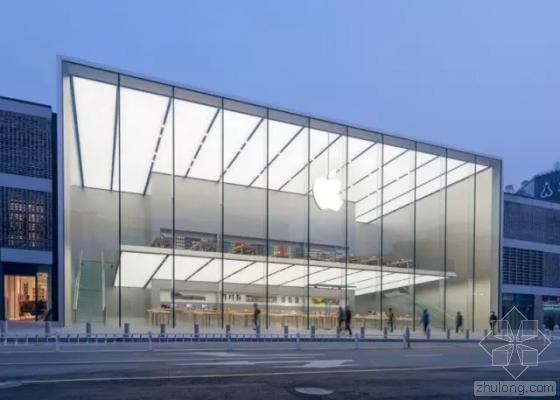 苹果旗舰店施工图资料下载-福斯特设计杭州苹果旗舰店 玻璃墙高15米