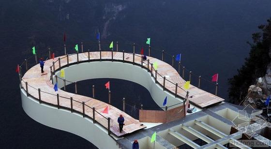 挑玻璃廊桥资料下载-重庆建成世界第一悬挑玻璃景观廊桥