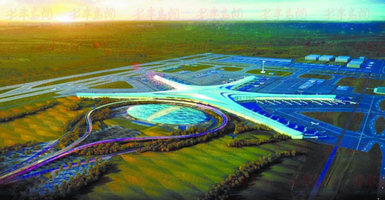 宜兴高铁新城概念规划资料下载-青岛新机场计划年内开工 定位百年机场