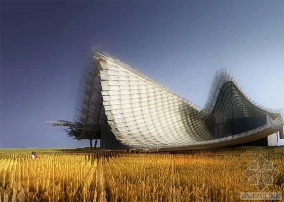 世博中国馆建筑设计资料下载-如风吹过的麦穗 米兰世博会中国馆4月底完工