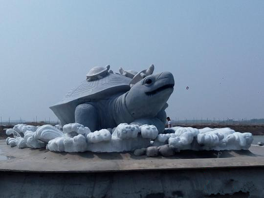 河北曹妃甸耗资2300万建"神龟像"