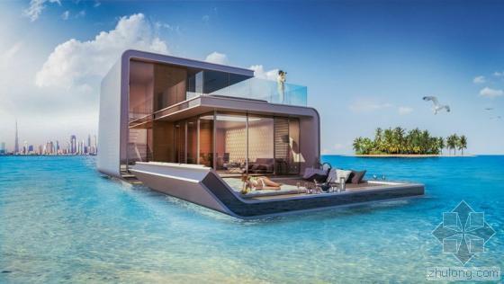 水下景观房资料下载-迪拜造漂浮别墅 水下卧室可赏海中美景