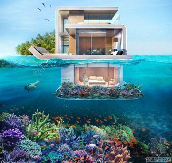 2016最新别墅设计资料下载-迪拜欲打造42座海中悬浮别墅 预2016年底竣工