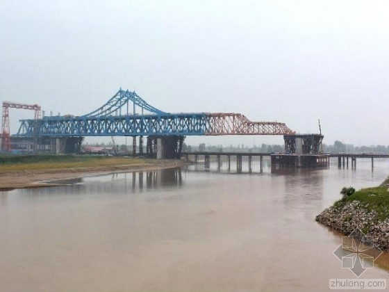 石济黄河大桥资料下载-亚洲第一钢梁“石济黄河大桥”顶推完工（组图）