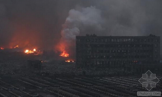 某五层养老院建筑资料下载-天津爆炸现场一栋五层建筑只剩骨架 已致50人死亡