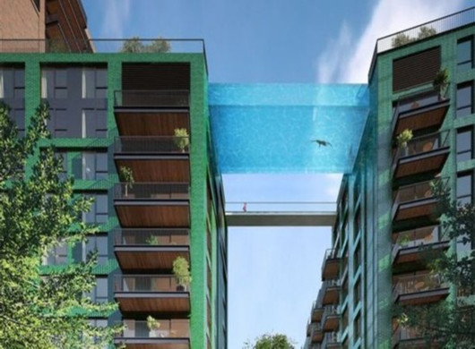 2米游泳池资料下载-伦敦高楼间建“天空游泳池” 造价100亿元