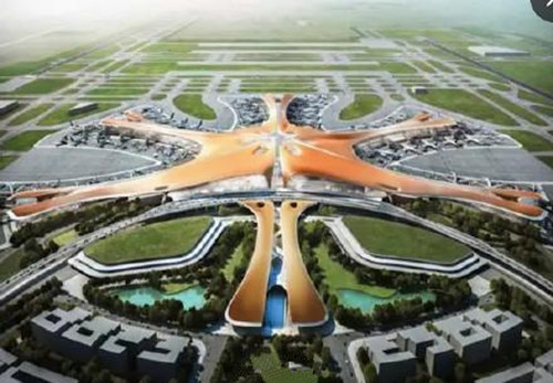 黔江机场设计方案资料下载-北京新机场设计方案公布 俯视似“海星”