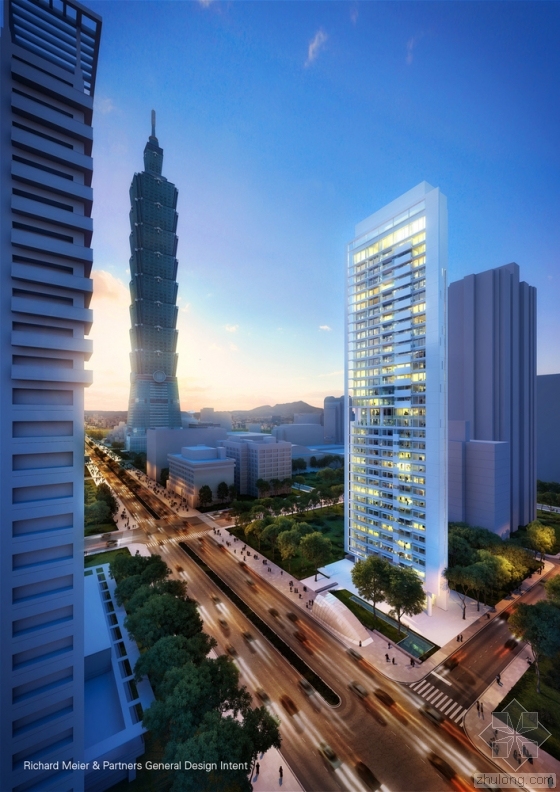 台北101结构体系分析资料下载-理查德•迈耶设计的台北55 Timeless信义住宅大厦正在施工中