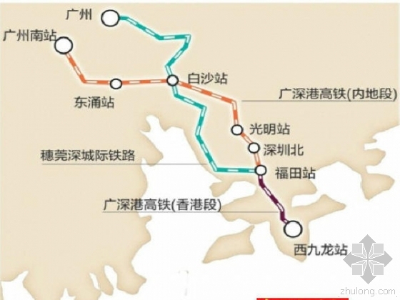 中国高铁开通线路图资料下载-京九高铁最新线路图“不经广州”