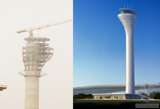 北京新机场塔台资料下载-武汉机场凤凰的“王冠”初现 T3空管塔台钢结构封顶