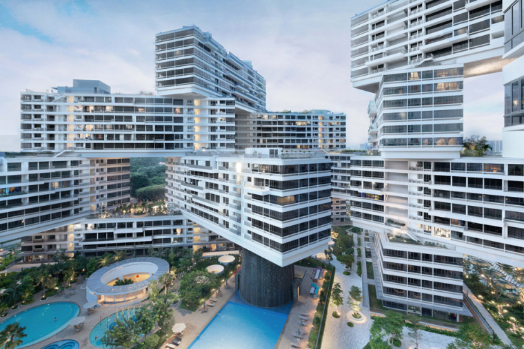 高密度公寓住宅资料下载-新加坡交织住宅获2015年年度世界建筑奖