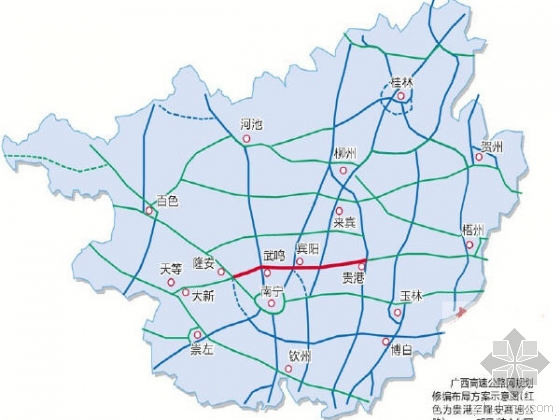 貴港至隆安高速公路路線圖