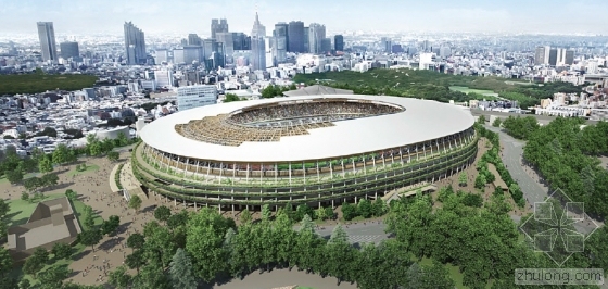 2020传染病12层医院医疗建筑设计方案文本资料下载-日本公布2020奥运主会场新设计图 使用大量木材