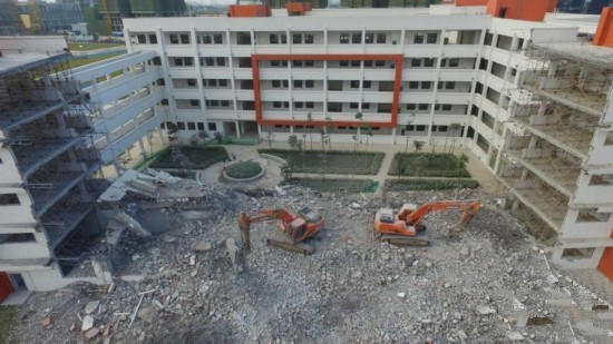 一栋教学楼平面图设计资料下载-广西一栋教学楼刚建好即被拆 南宁教育局回应