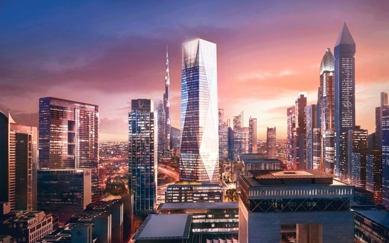 新中式大楼商业街设计资料下载-福斯特建筑事务所设计的新迪拜摩天大楼破土动工