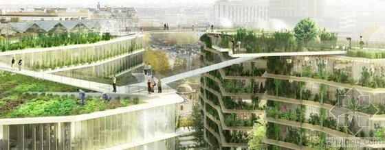 上海南站绿轴项目设计方案资料下载-太绿了！巴黎繁茂绿洲和屋顶农场设计方案出炉！