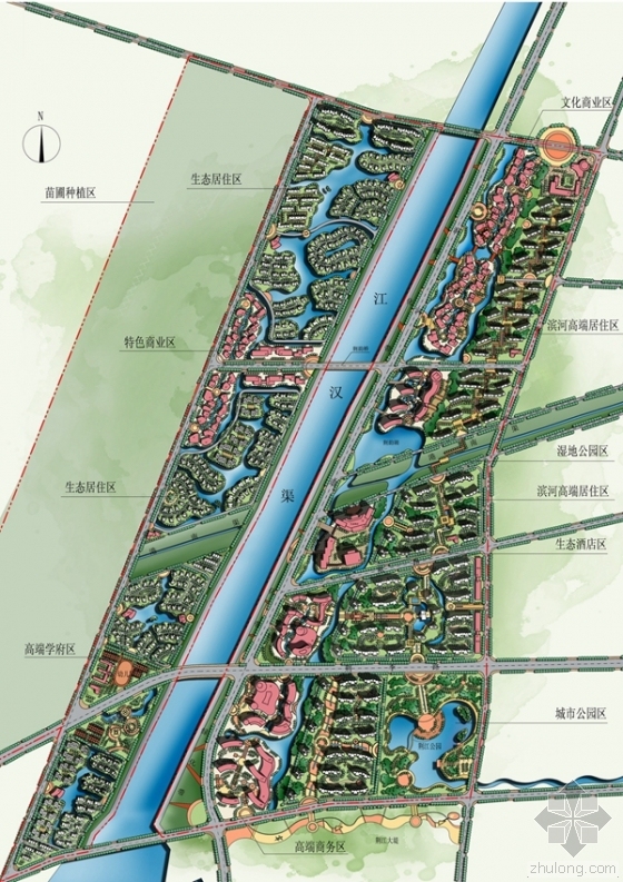 项目 | 荆楚运河小镇，长江经济带上的城市新名片-01-彩色总平面