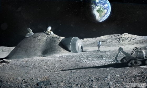 超高层3d模型资料下载-月球土壤充当建筑材料 3D打印月球住宅或成可能