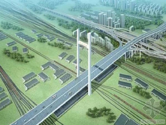 25米桥宽图纸资料下载-43米宽！国内最宽结合梁斜拉桥在郑州开建