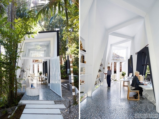超有设计感的建筑入口资料下载-亚热带植物园里  有一个设计感全白工作室