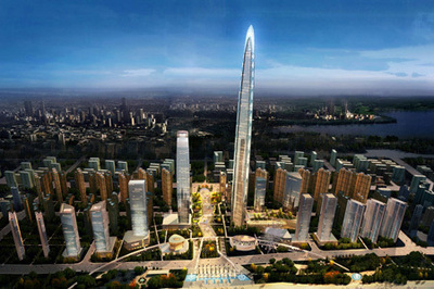 250m办公塔楼资料下载-武汉绿地中心BIM技术获行业专家点赞