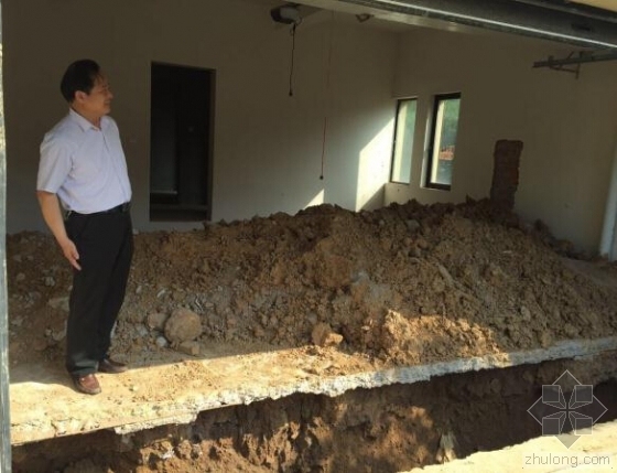 污水排海监理资料下载-常州一别墅设计3.6米地基只挖了1.5米 房子沉降5年未停
