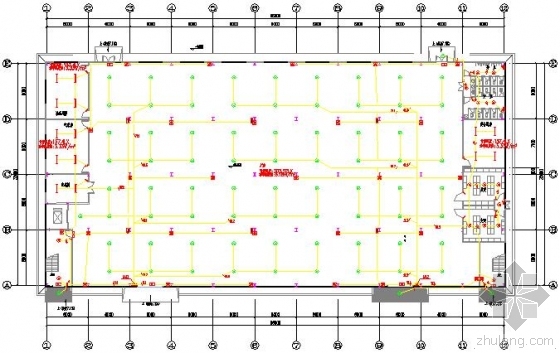 [湖南]标准化厂房建筑安装工程量清单招标控制价(招标文件，图纸)-5-一层照明线路平面图