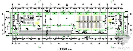 [湖南]新建4层框架结构教学楼建筑安装工程量清单(含施工图纸)-一层平面图