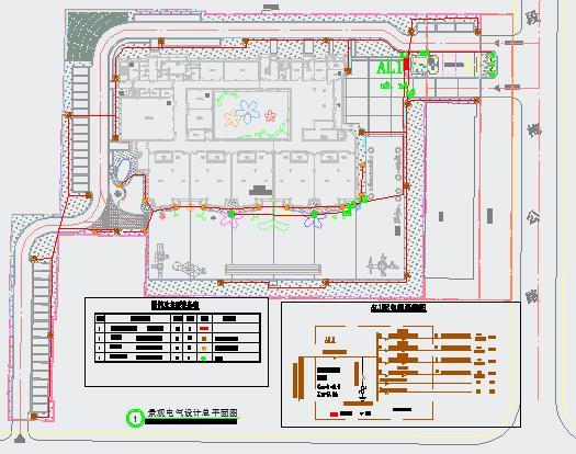 [浙江]幼儿园景观绿化工程预算书(造价咨询报告书，图纸)-景观电气设计总平面图