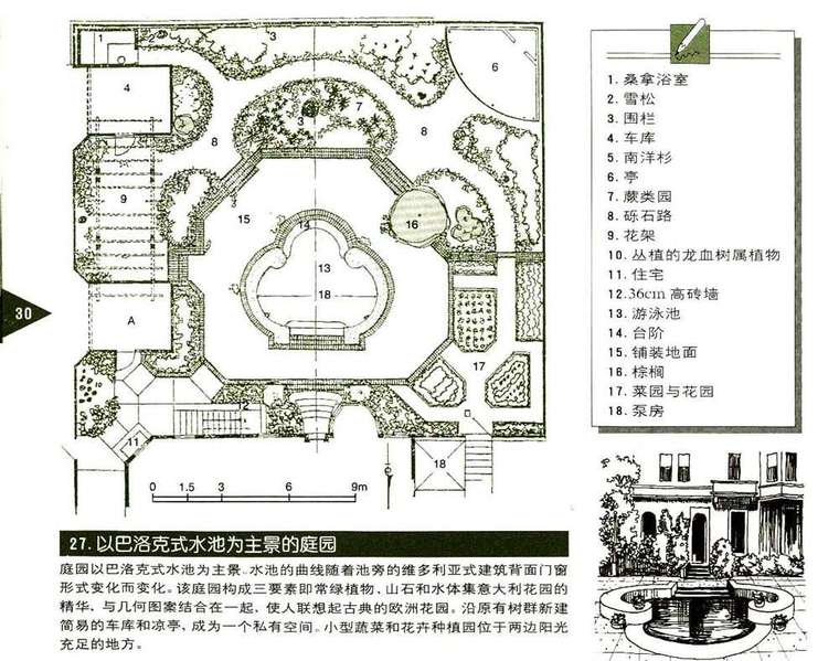 庭院景观设计手绘图资料下载-100个别墅及庭院手绘图