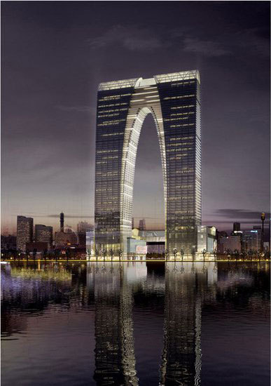 航空技术大楼资料下载-东方之门合龙，用掉了八艘航空母舰的钢铁