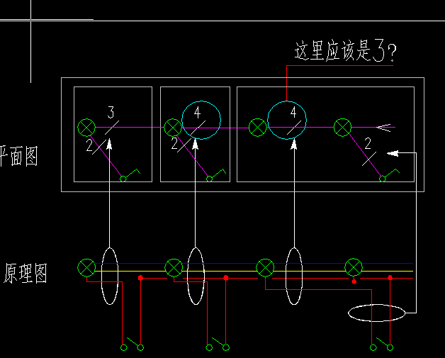 照明图中线穿管的根数?求高手