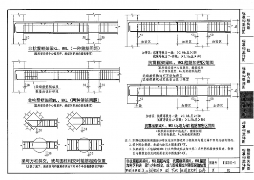 抗震框架梁kl,wkl(尽端为梁)箍筋加密区范围?