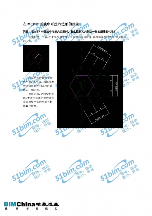 cad中水泵的简易画法资料下载-[Revit技术要点]在MEP中画族中可控六边形的画法