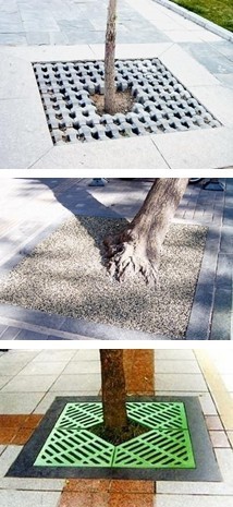 花岗石树池资料下载-城市园林设计中的树池盖板样式