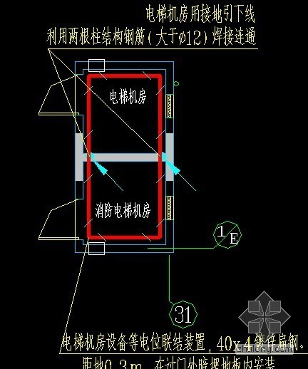 电梯机房计算书资料下载-电梯机房引下线的问题