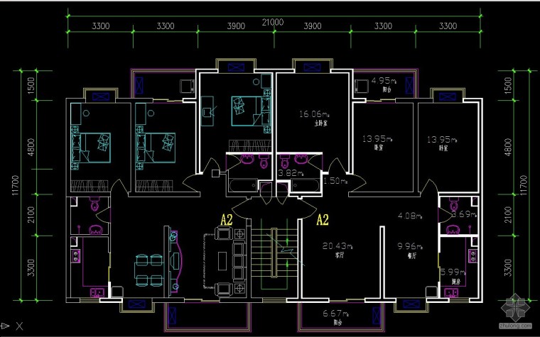 平面折角建筑资料下载-高手帮忙设计一下平面布局，私人住宅。