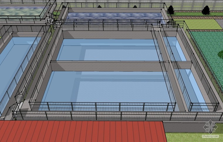 3dmax一套模型资料下载-新画的一套中水处理3D效果图