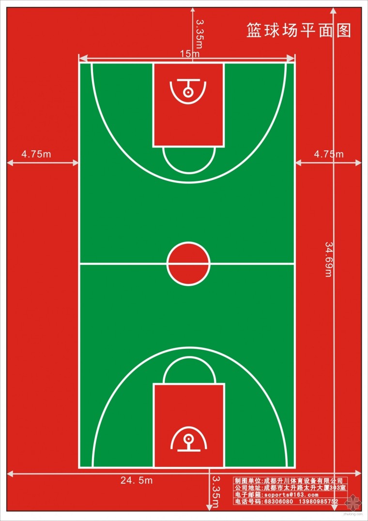 篮球场设计模型资料下载-新式塑胶篮球场设计图